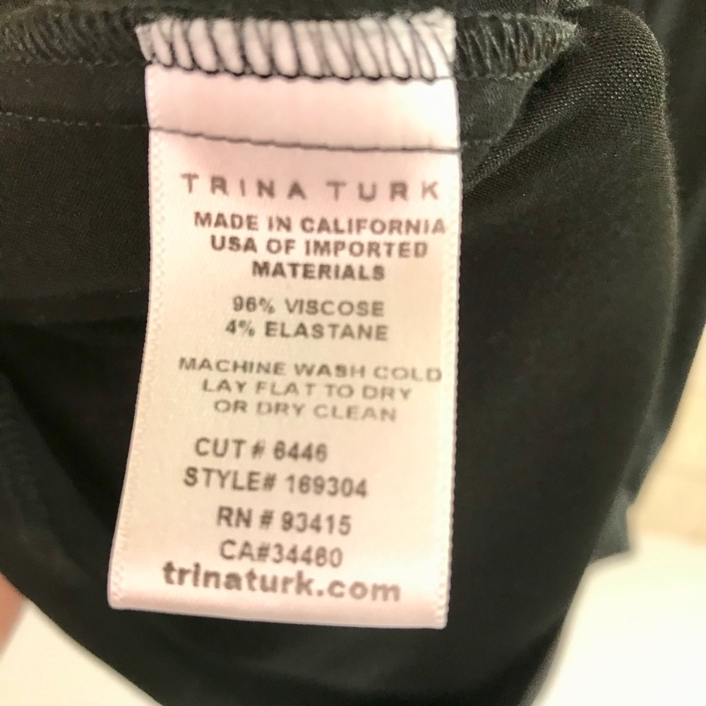 Trina Turk | Black Drape Back Dress - Picture 6 of 8